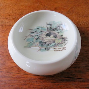 NEST and EGGS of BLACKBIRD Soap Dish, 1977, Webb & Bower, made in Japan