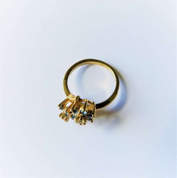 18KT Gold Electroplated Ring, Simulated Diamonds … - image 9