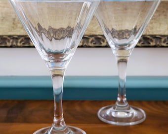 Optic Panel 8 oz. Martini/ Cocktail Glasses: Set of 2