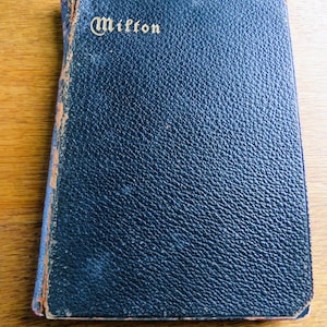MILTON&#39;S POETICAL WORKS, Antique Leather Bound Copy, 1900, Oxford Clarendon Press, 554 pages