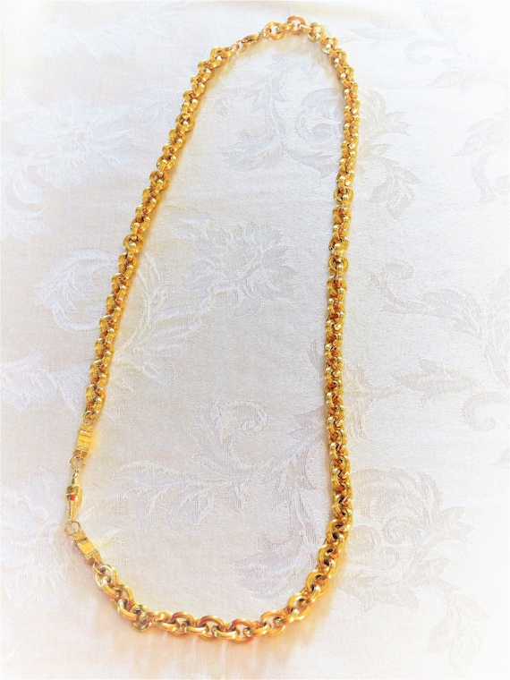 Extra Long Over 54 Inches Monet Gold Tone Chain Necklace with 4 Beaded -  Ruby Lane