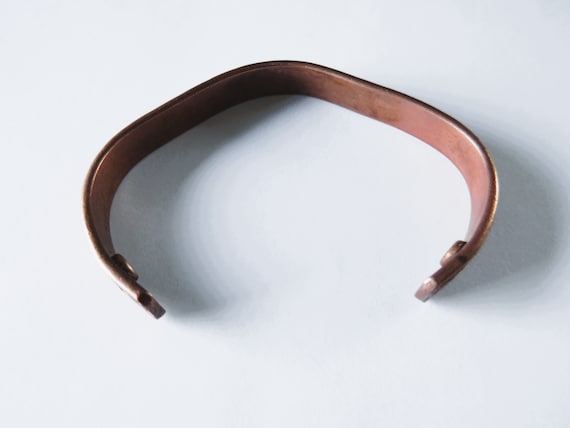Unisex Copper Cuff Bracelet Greek Key Pattern - d… - image 2