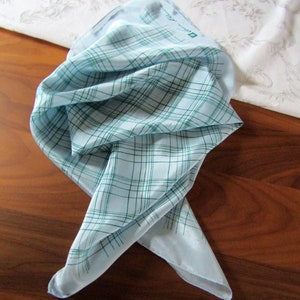 Anne Klein Silk Square Scarf Pale Blue Teal Green