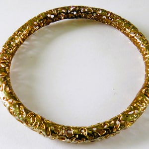 Gold Plated Tubular &#39;Squiggle&#39; Bangle, Unique Elegance