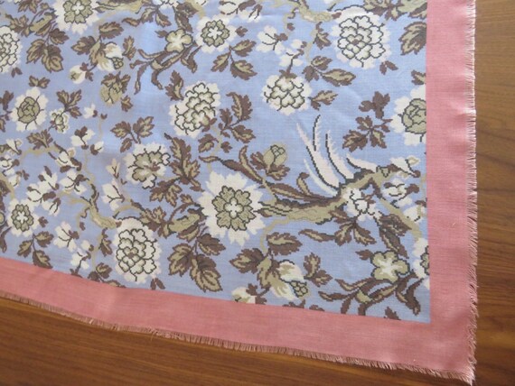 Pink blue beige brown floral pastel fringed Glent… - image 9