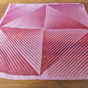Pink Shear Mid Century Geometric Pattern Nylon(?) Square Scarf,