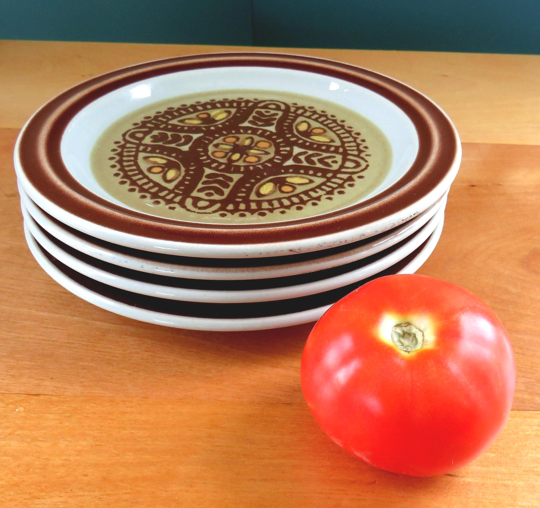 Mid Century Modern Stoneware Salad Plates: Acsons Alhambra Pattern