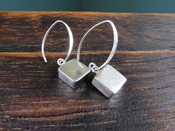 Sterling threader wires with Cube Dangles made in… - image 3