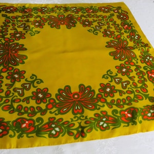 Baar & Beards Golden Yellow Silk Twill Square Scarf, Made in Japan, 27&quot;, small stains