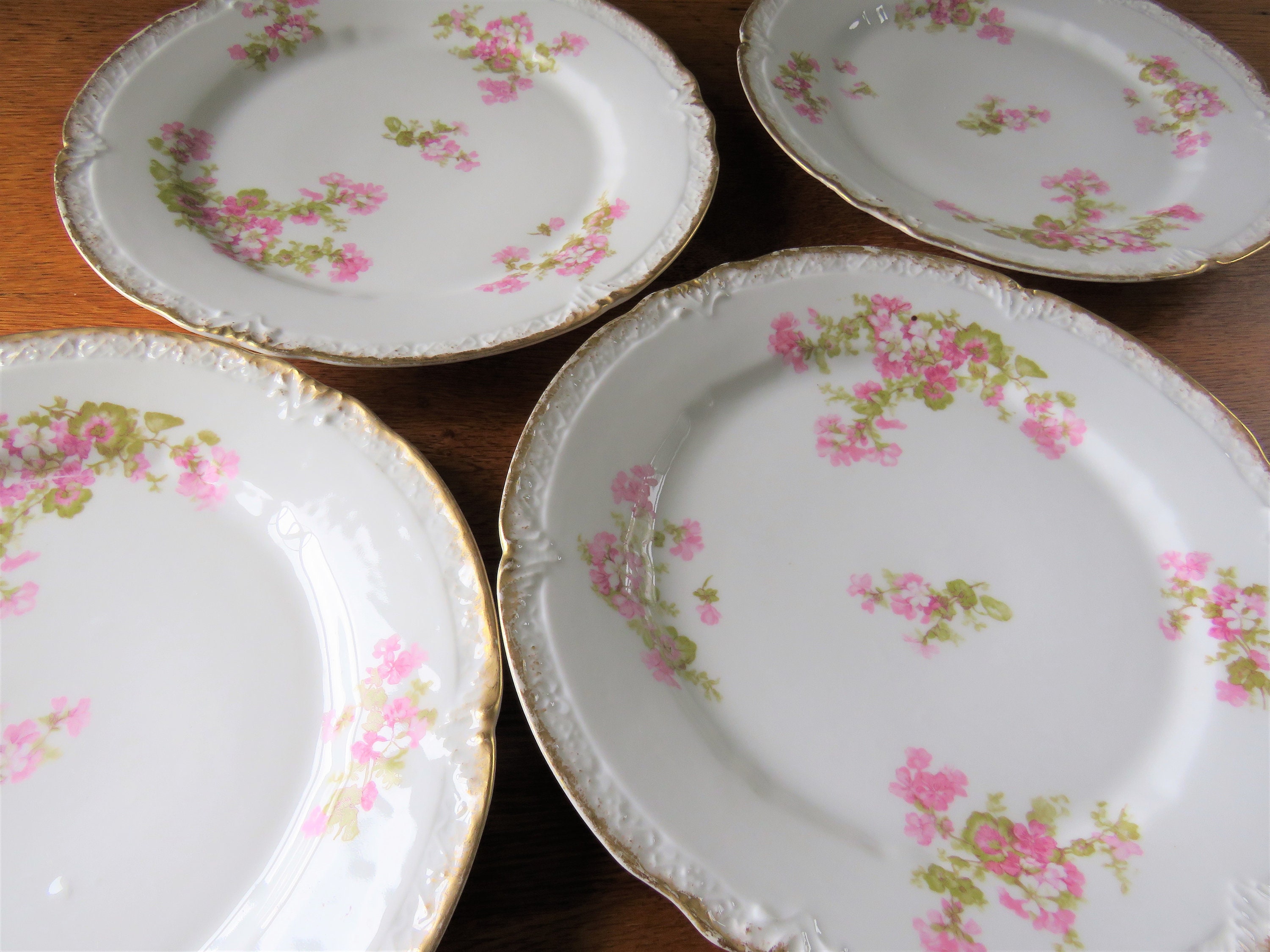 フランス製　Limoges ROSE DE LIMOGESディナープレート ペア フランス製 Limoges ROSE DE LIMOGESディナープレート ペア フランス製