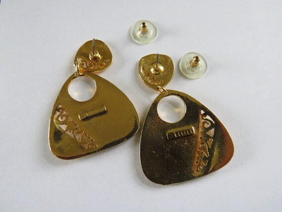 BEREBI Statement Stud Dangles Gold  Plated Jade G… - image 4