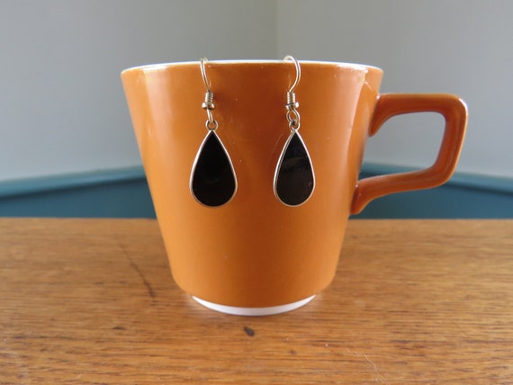 Laurel Burch TEAR Gold Tone Black Enamel Dangles,… - image 2