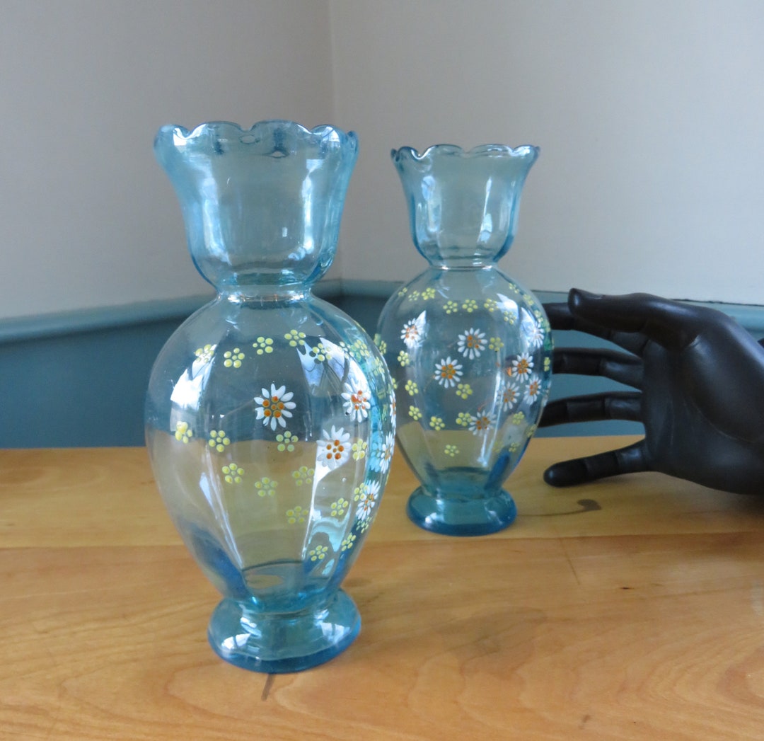 青と黒のバルーン型ガラス花瓶 カンナカガラス工房 村松学 ミニ花瓶 12 青｜吹きガラス 広島 通販