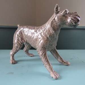Creamware Standard Schnauzer dog figurine Heredities - English creamware