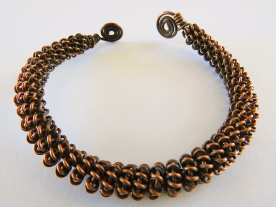 Wire Wrapped Copper Cuff - Fully Adjustable - Fle… - image 1