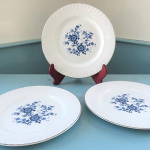 SET 3 ROYAL BLUE Tunstall Dinner Plates, 10&quot;