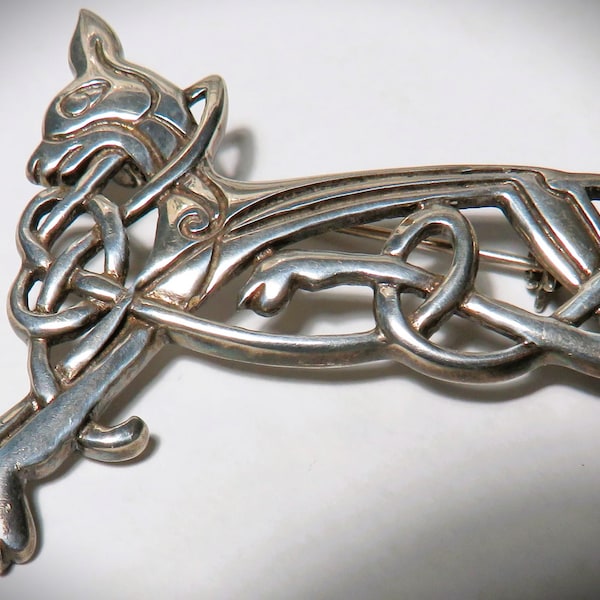 Sterling Book of Kells Dog Brooch