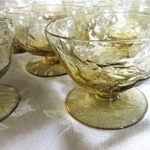 Seneca Driftwood Champagne Sherbet Glasses: Mid-Century Modern Set of 12