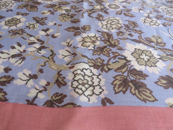 Pink blue beige brown floral pastel fringed Glent… - image 4