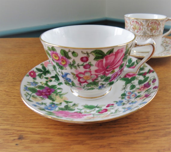 Crown Staffordshire Fine Bone China England Floral Tea Cup