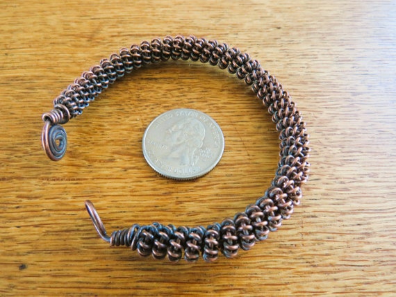 Wire Wrapped Copper Cuff - Fully Adjustable - Fle… - image 8