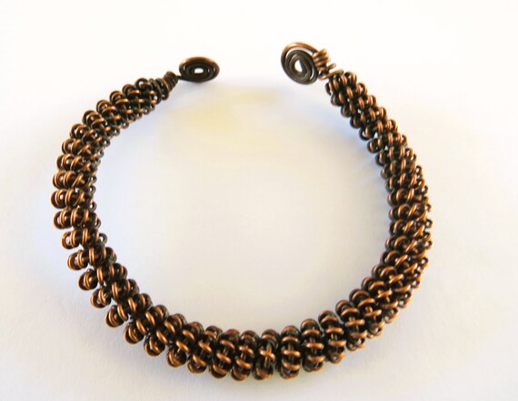 Wire Wrapped Copper Cuff - Fully Adjustable - Fle… - image 3