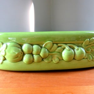 Royal Haeger R 728 Oval Planter, Bright Spring Green, Oak Leaves, Fruits, Vegetables