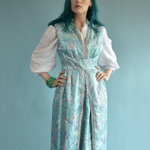 1960s Metallic Sea Queen Maxi Dress