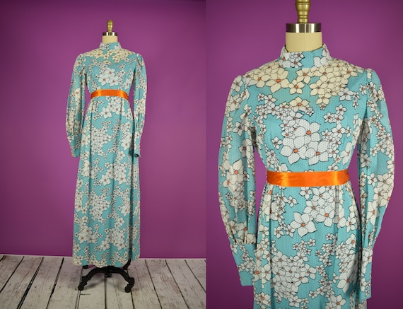 70s Floral Maxi Dress Maxi Dress