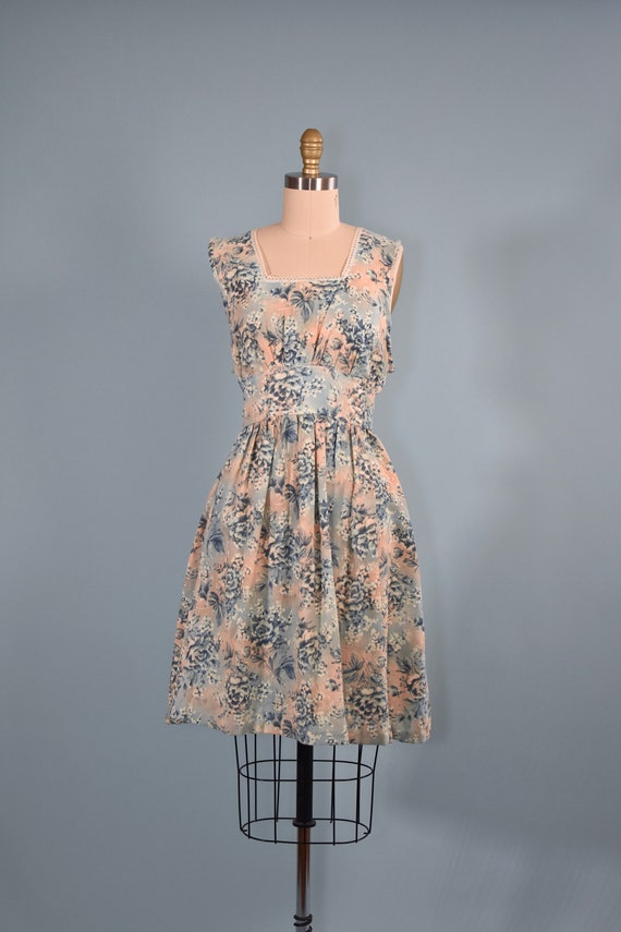 1960s Cotton Candy Apron Dress // Small Medium