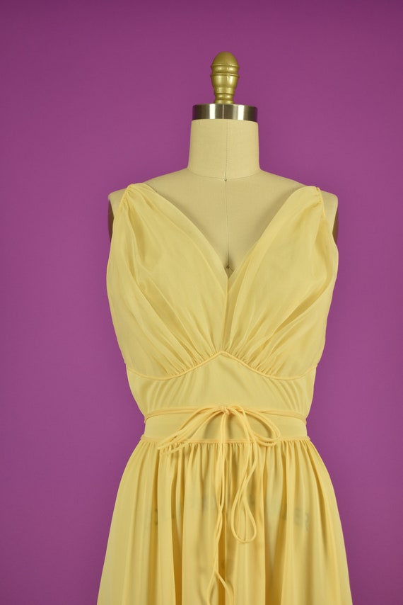 1950s Vanity Fair Lemon Drop Nightgown w/ Sheer B… - image 6