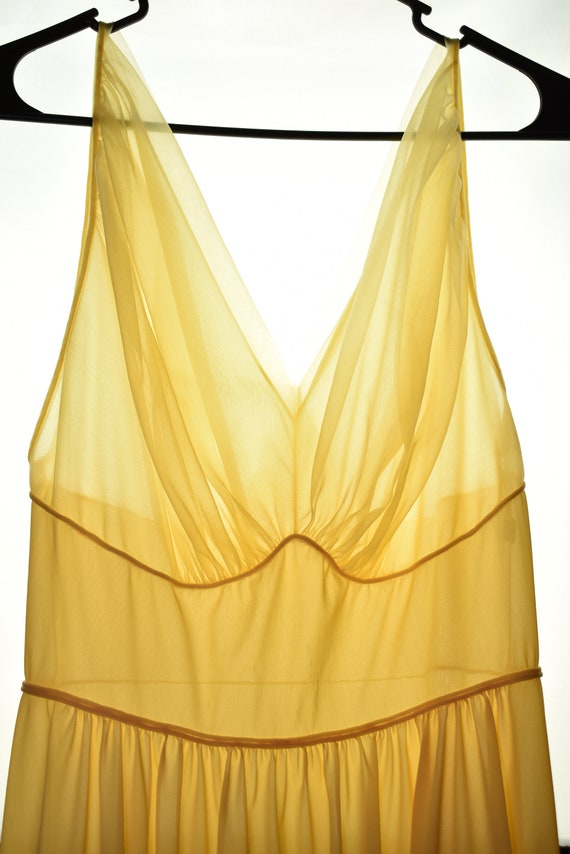 1950s Vanity Fair Lemon Drop Nightgown w/ Sheer B… - image 7