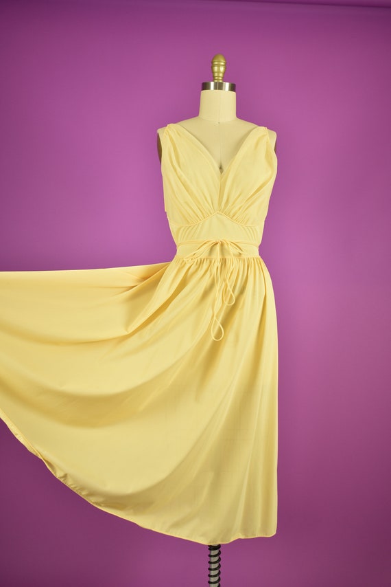 1950s Vanity Fair Lemon Drop Nightgown w/ Sheer B… - image 5