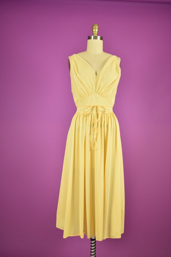 1950s Vanity Fair Lemon Drop Nightgown w/ Sheer B… - image 2