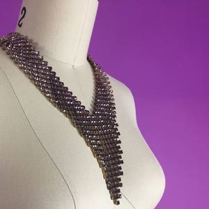 1950s Designer Bijoux M. B. Necklace Czech Glass Bib Necklace Multicolor Costume Jewelry