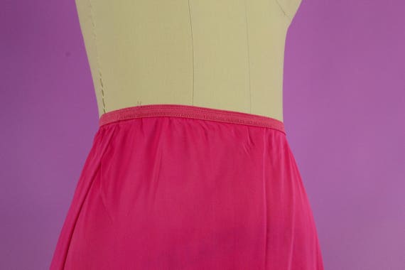 Vintage Hot Pink Half Slip with Lace Trim - Trico… - image 2