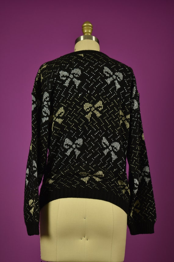 Vintage Lurex Bow Sweater - image 6