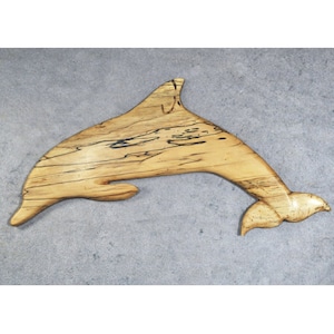 Hand Made Porpoise Wood Wall Sculpture Relief