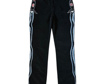 BABEWEAR Black Velvet Womens Dagger Knife Pants Size 6