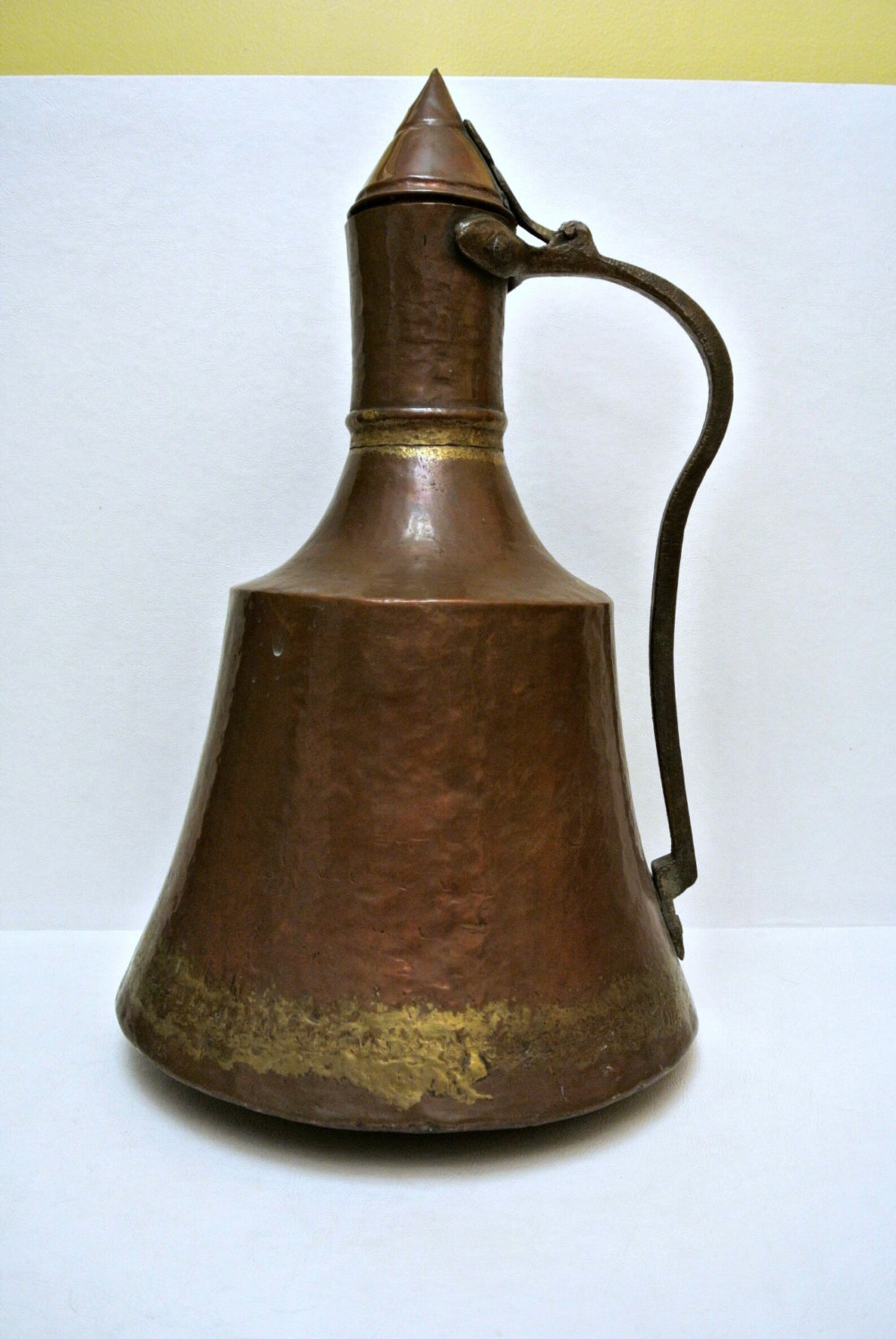 Antique Primitive Copper Water Vesselhammered Copper Jug Etsy