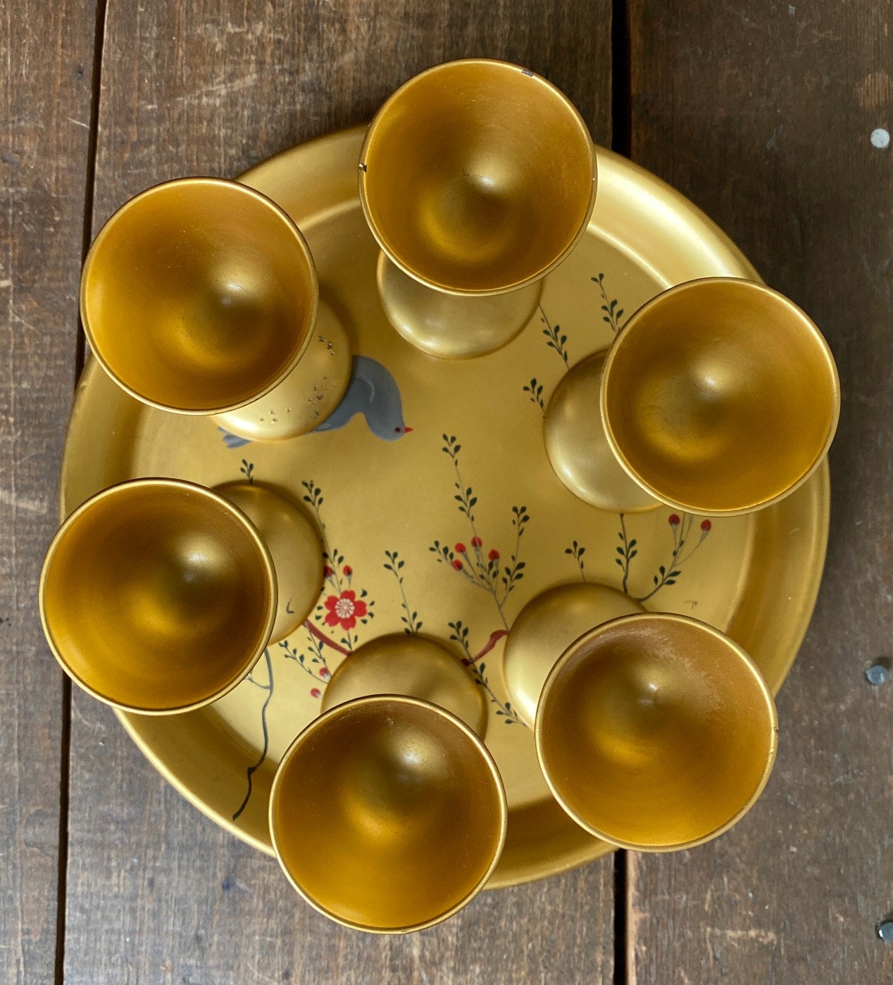 Vintage Japanese Gold Lacquer Sake CupsOccupied JapanSet of Etsy