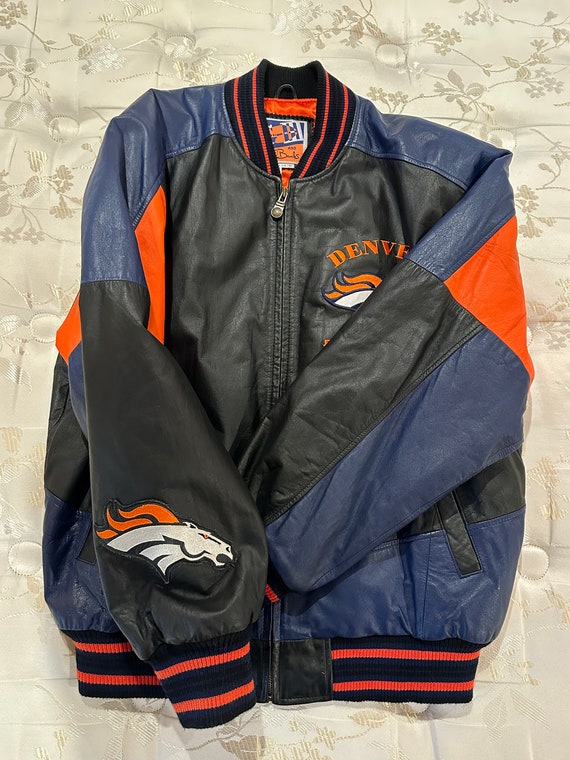 Vintage Denver Broncos NFL Leather Bomber Style J… - image 5