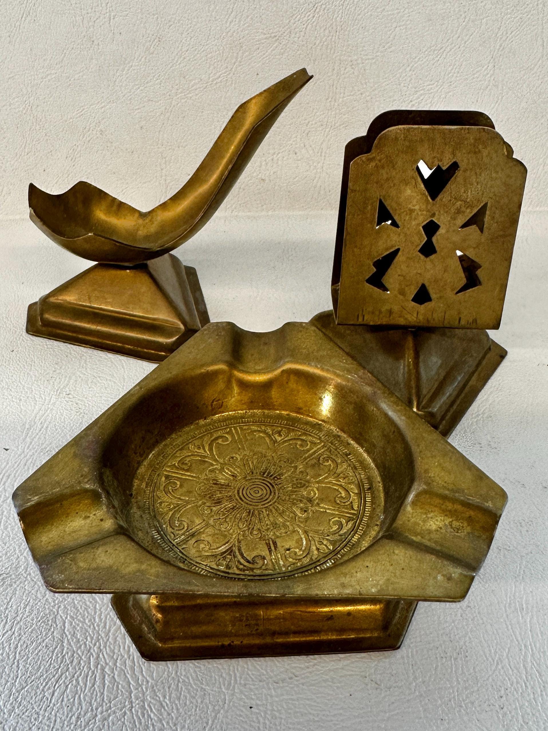 Vintage Ashtray With Match Holder - Etsy