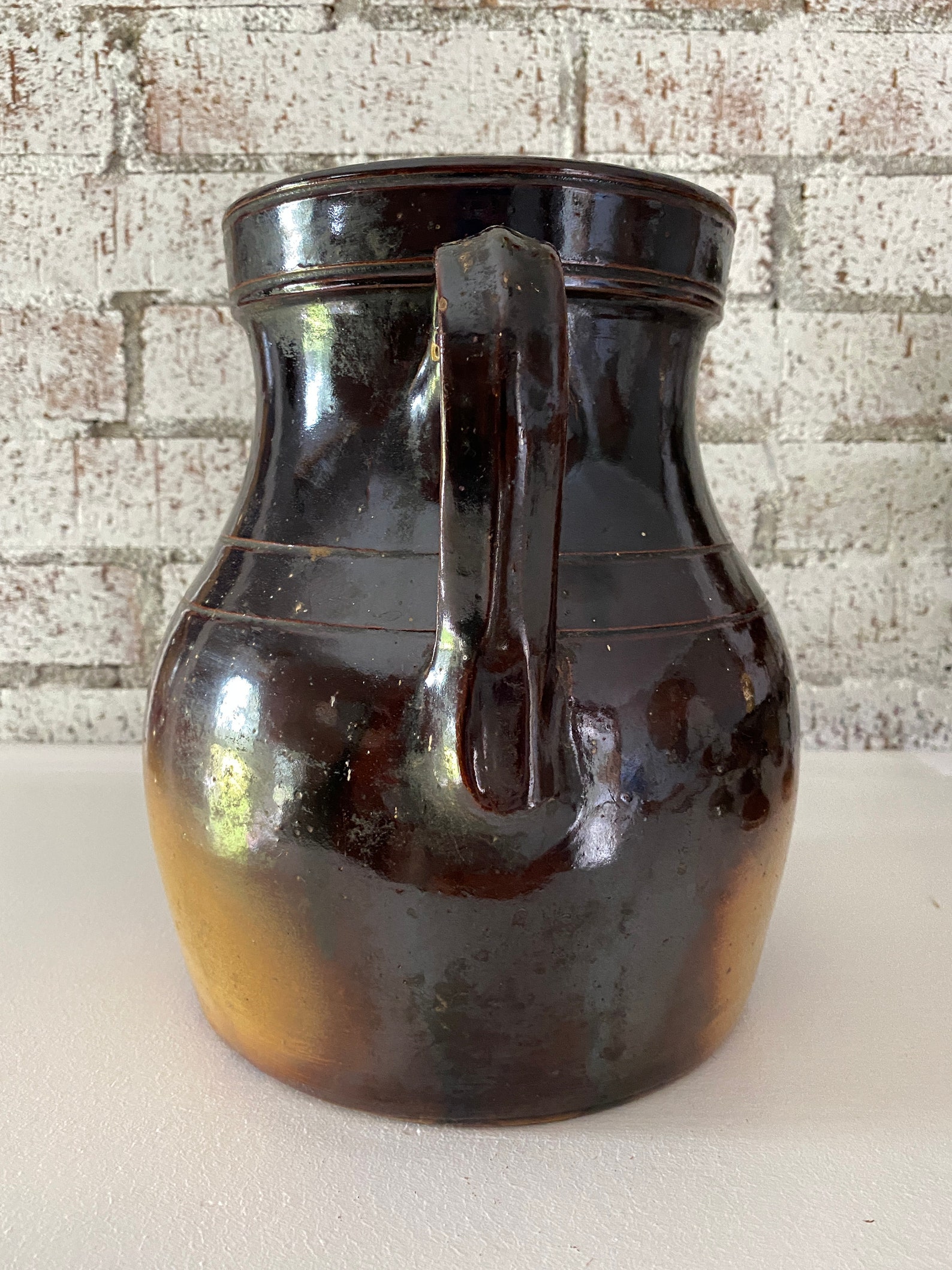 Bone Inlay Rice Pitcher Primitive Antique Primitive Pottery Pitcher W/albany Slip - Etsy