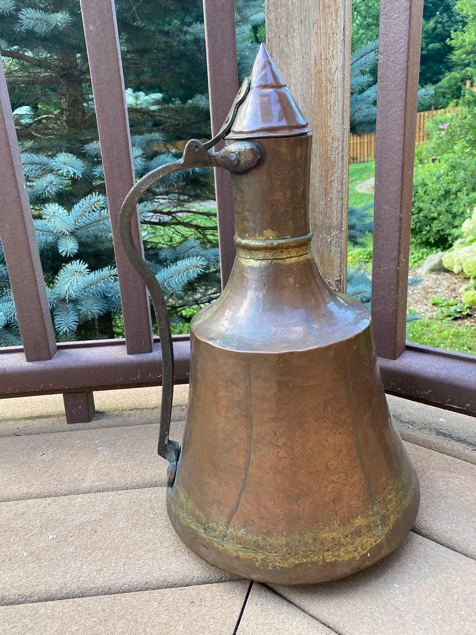 Antique Primitive Copper Water Vesselhammered Copper Jug Etsy