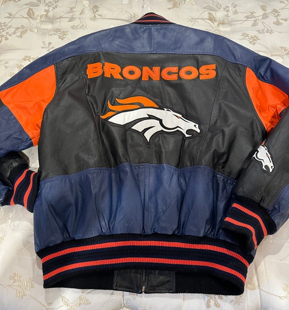 Vintage Denver Broncos NFL Leather Bomber Style J… - image 7