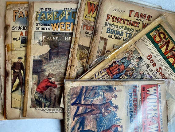 Antique Comics/weekly Stories-lot of 10 Old Magazines/newspaper  Publications-circa Early 1900s-very Fragile Condition-collectibles-ephemera  -  Israel