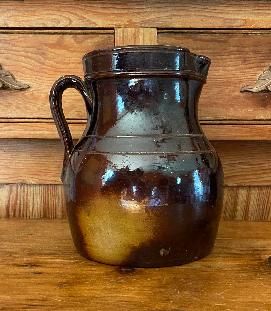 Bone Inlay Rice Pitcher Primitive Antique Primitive Pottery Pitcher W/albany Slip - Etsy