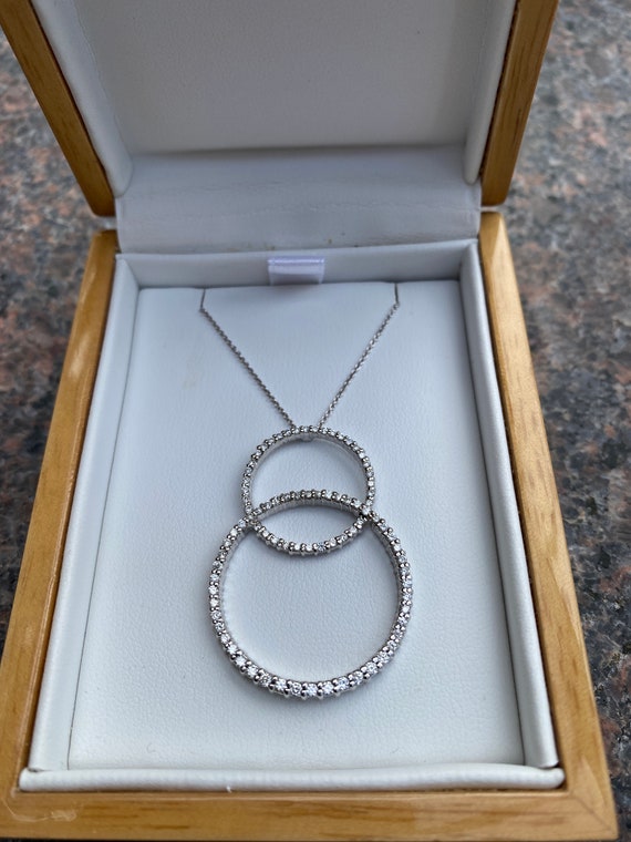 Buy Vintage Double Circle of Life Diamond Pendant Necklace 18k