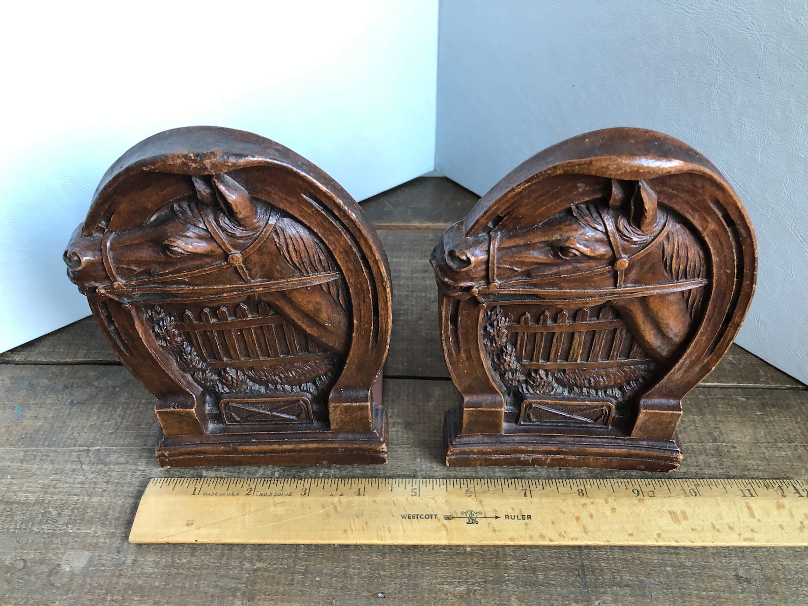 Mid Century Syroco Wood Horsehead Horse Shoe Bookendsset of Etsy